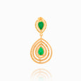 Double Emerald Sun Earrings