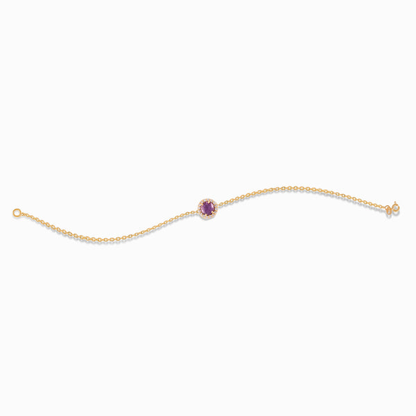 Amethyst Halo Bracelet