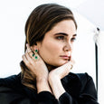 Double Emerald Sun Earrings