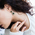 Double Emerald Sun Earrings