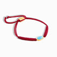 Red Horizontal Turquoise Braided Bracelet
