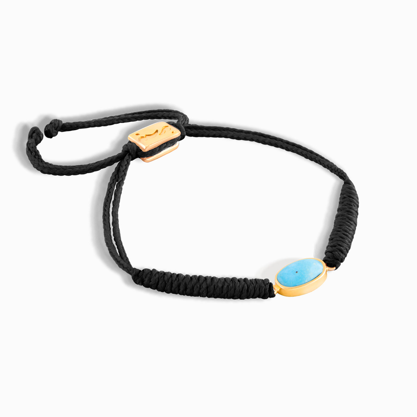 Black Horizontal Turquoise Braided Bracelet