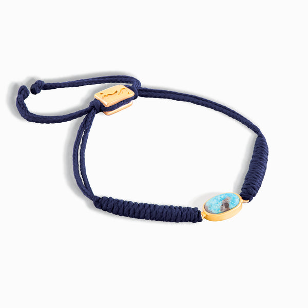 Navy Horizontal Turquoise Braided Bracelet