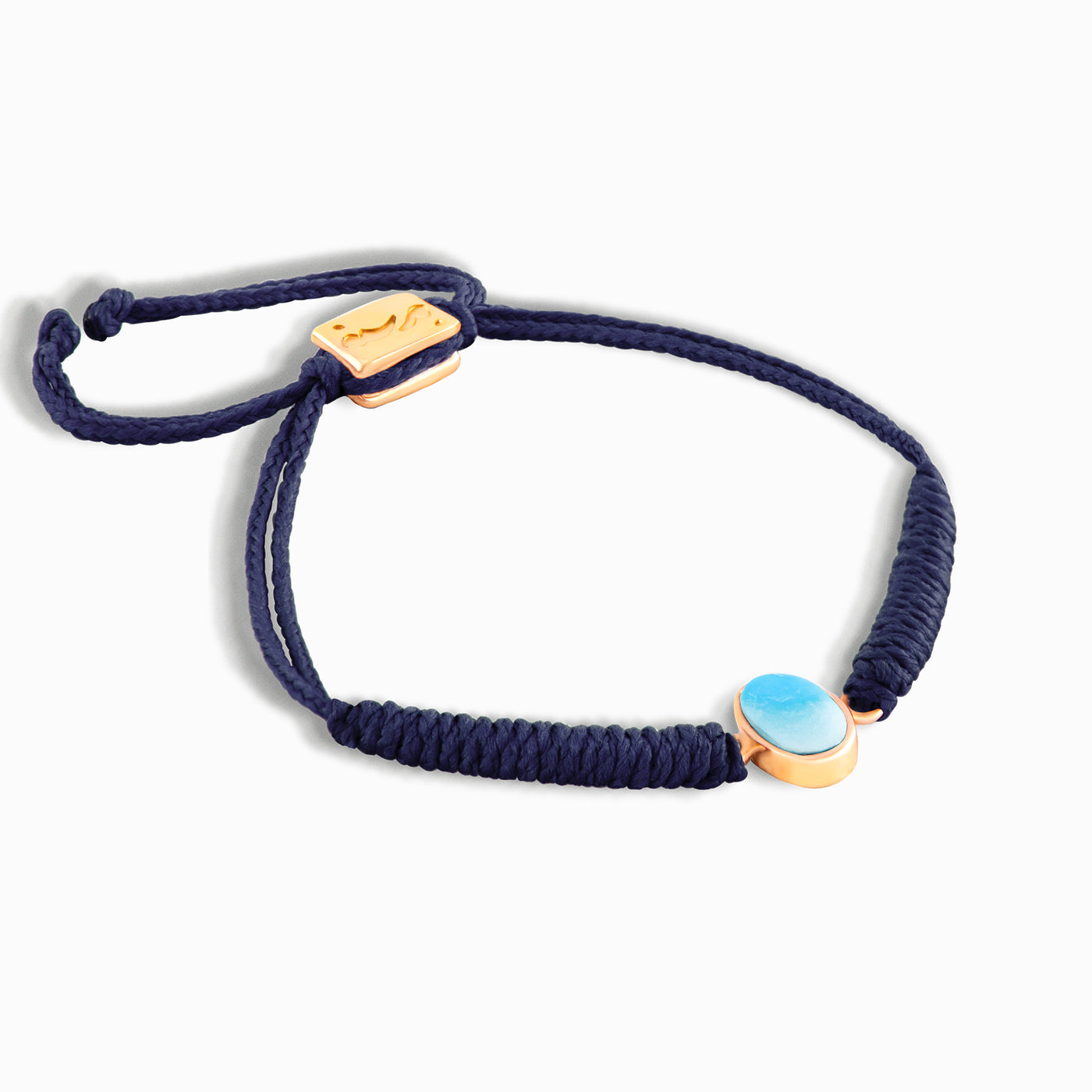 Navy Vertical Turquoise Braided Bracelet