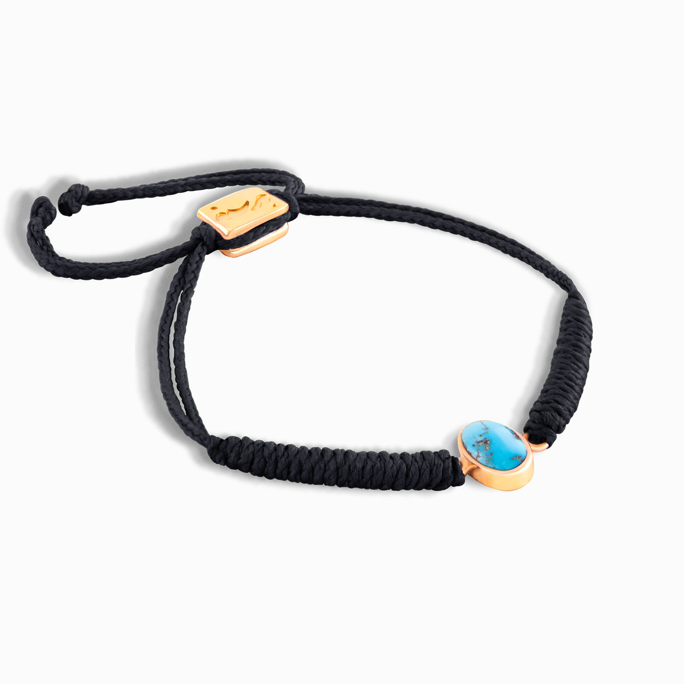 Black Vertical Turquoise Braided Bracelet