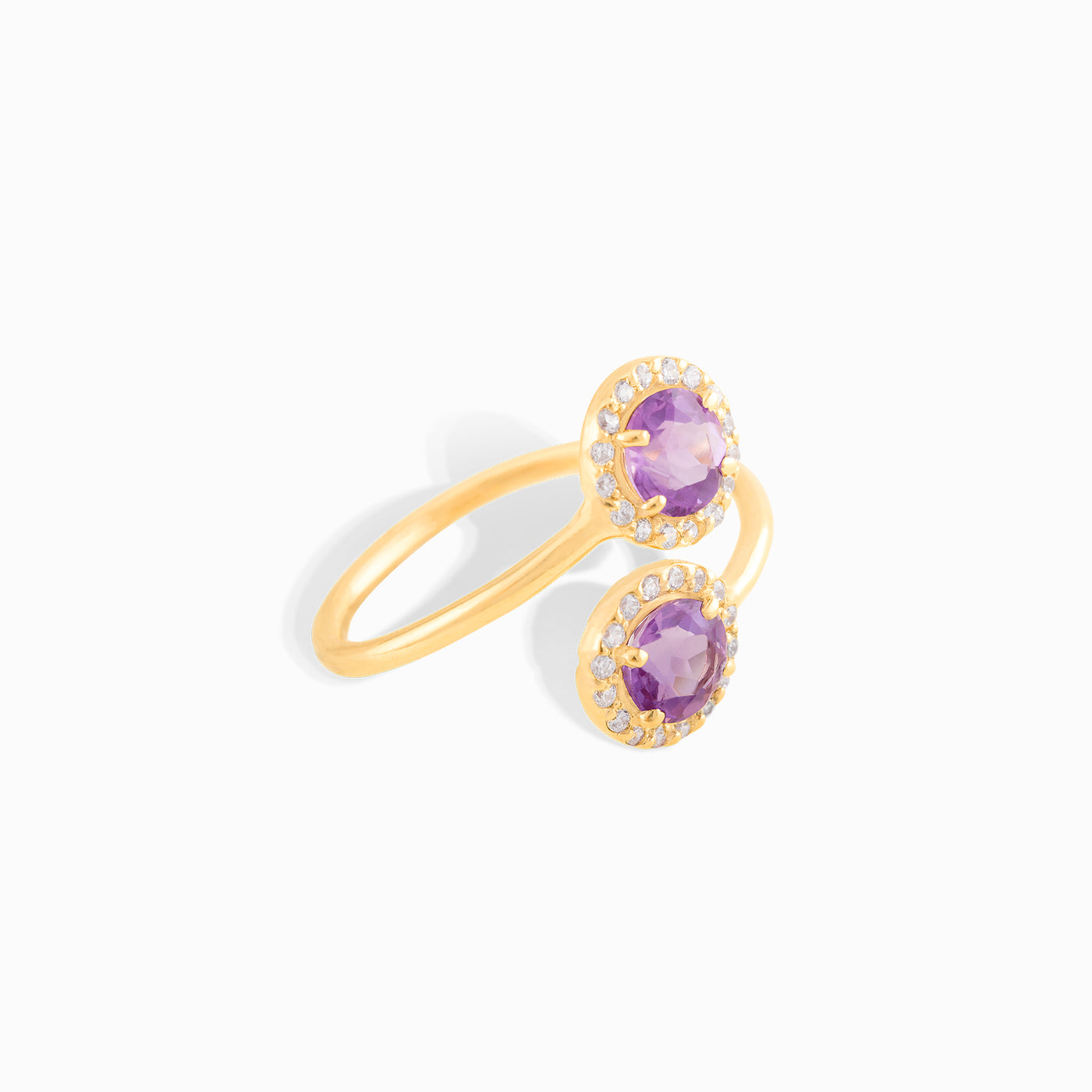 Double Amethyst Wrap Ring