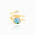 Diamond Stud Turquoise Claw Ring