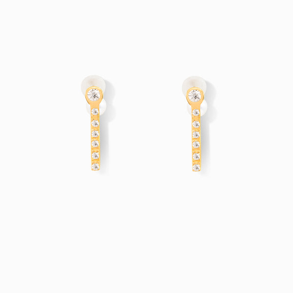 Pearl & line earring