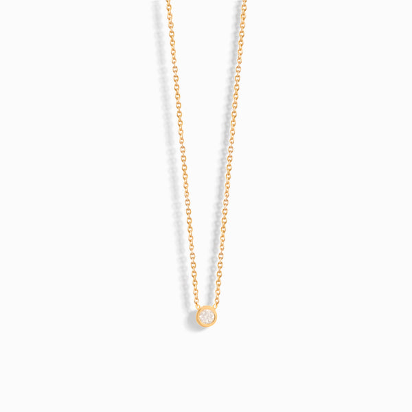 Single Diamond Pendant Necklace