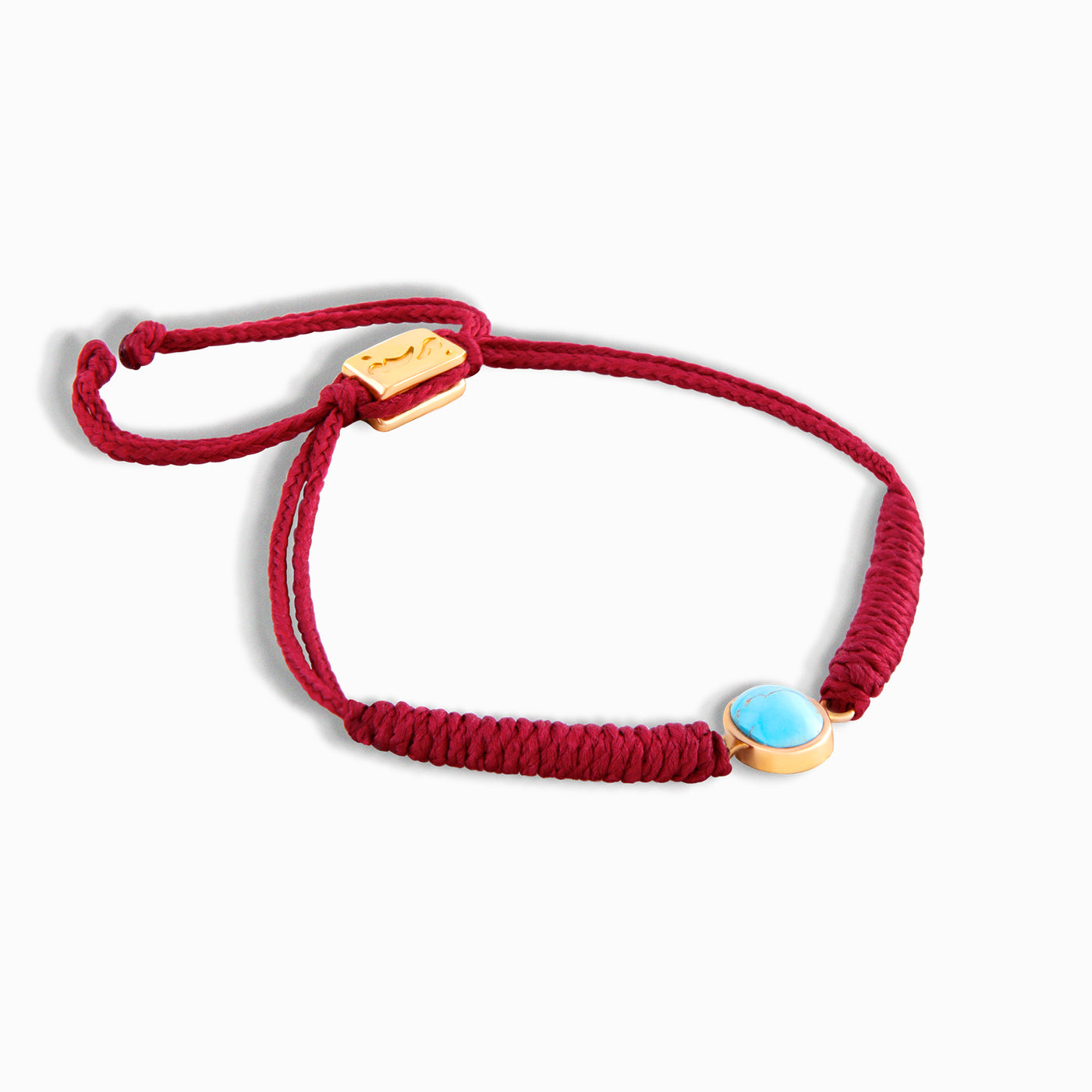 Red Vertical Turquoise Braided Bracelet