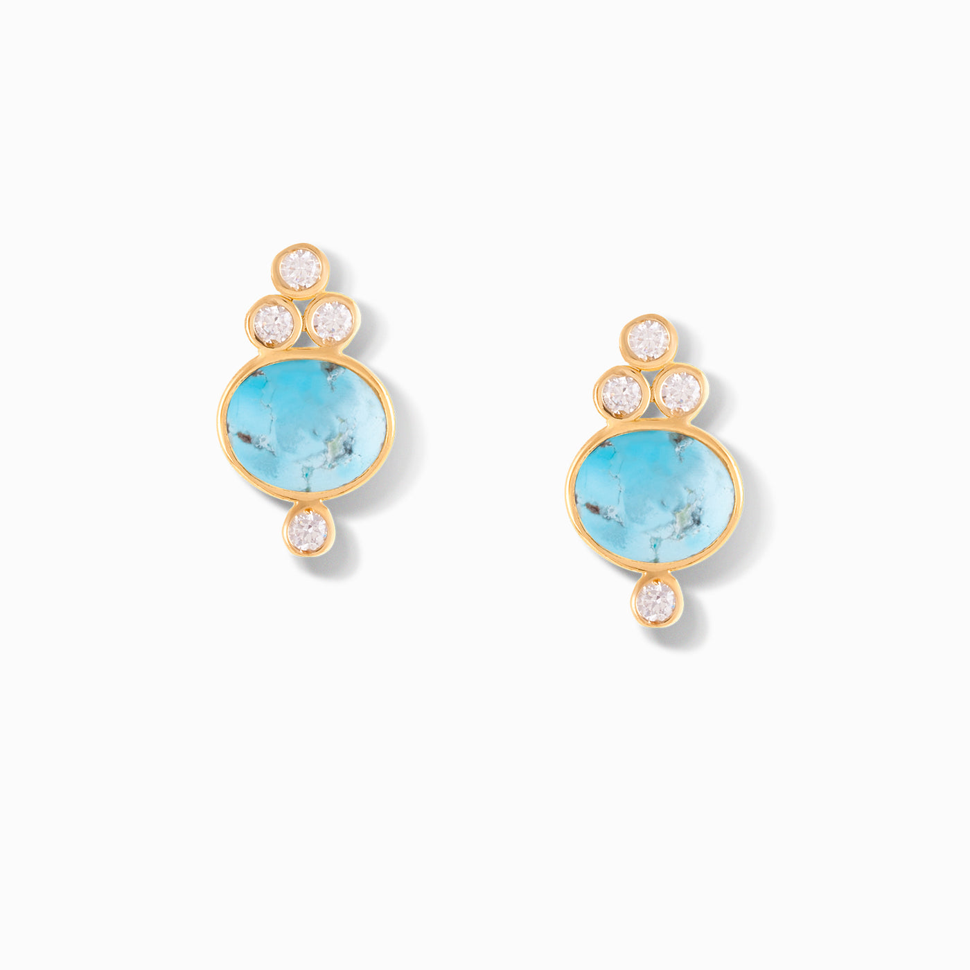Turquoise Earring with Diamonds