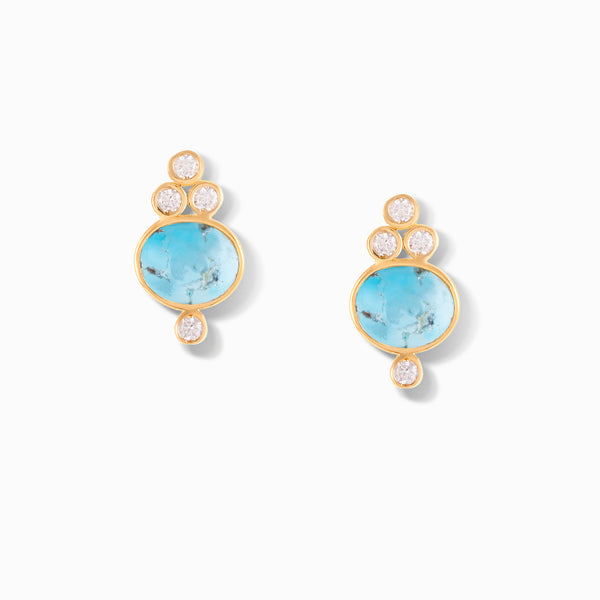 Turquoise Earring with Diamonds