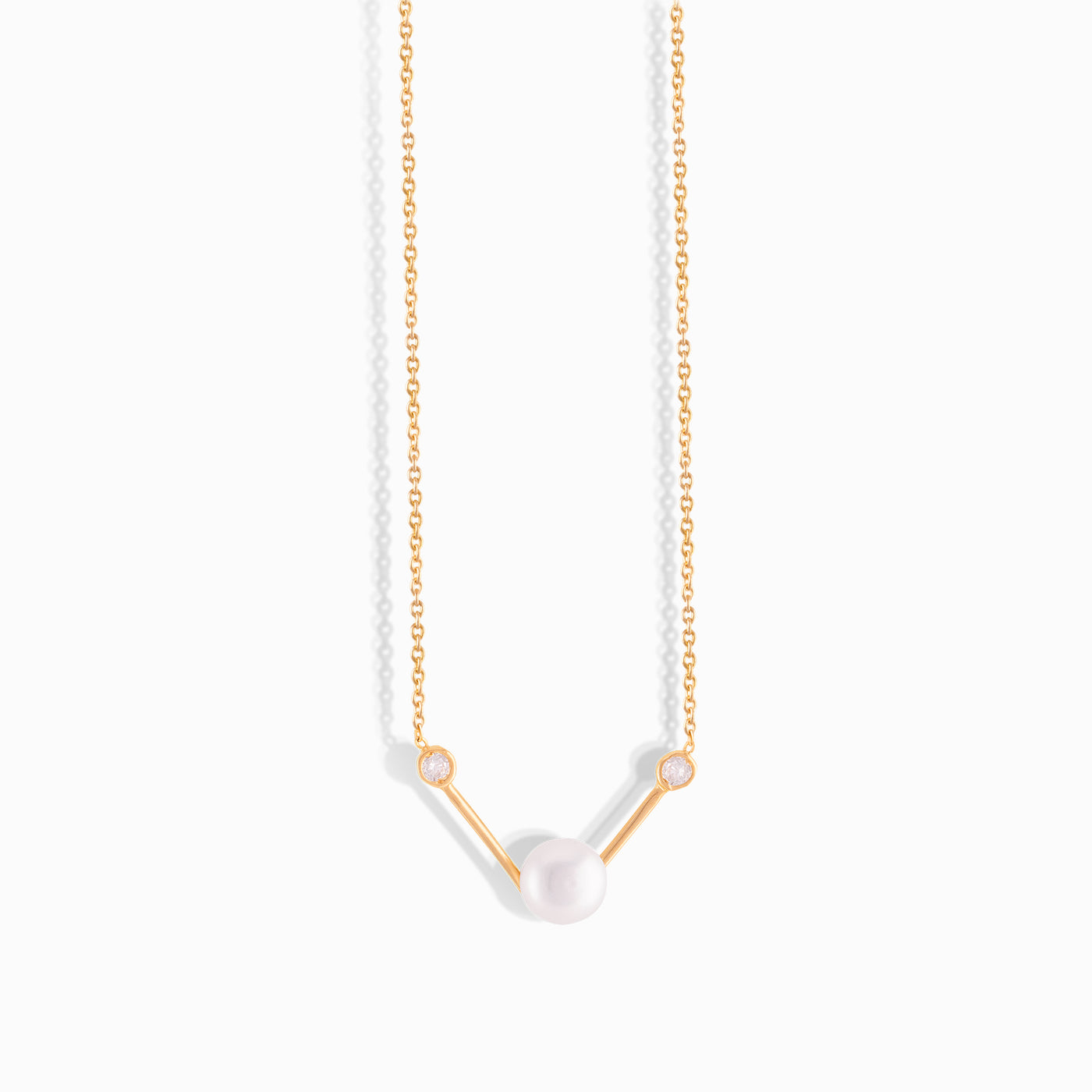 Diamond Pearl Triad Necklace