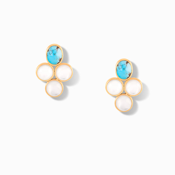 Turquoise And Shell Earring