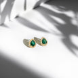 Pear Shaped Emerald Stud Earrings
