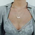 Diamond Stud Sun Flower Necklace