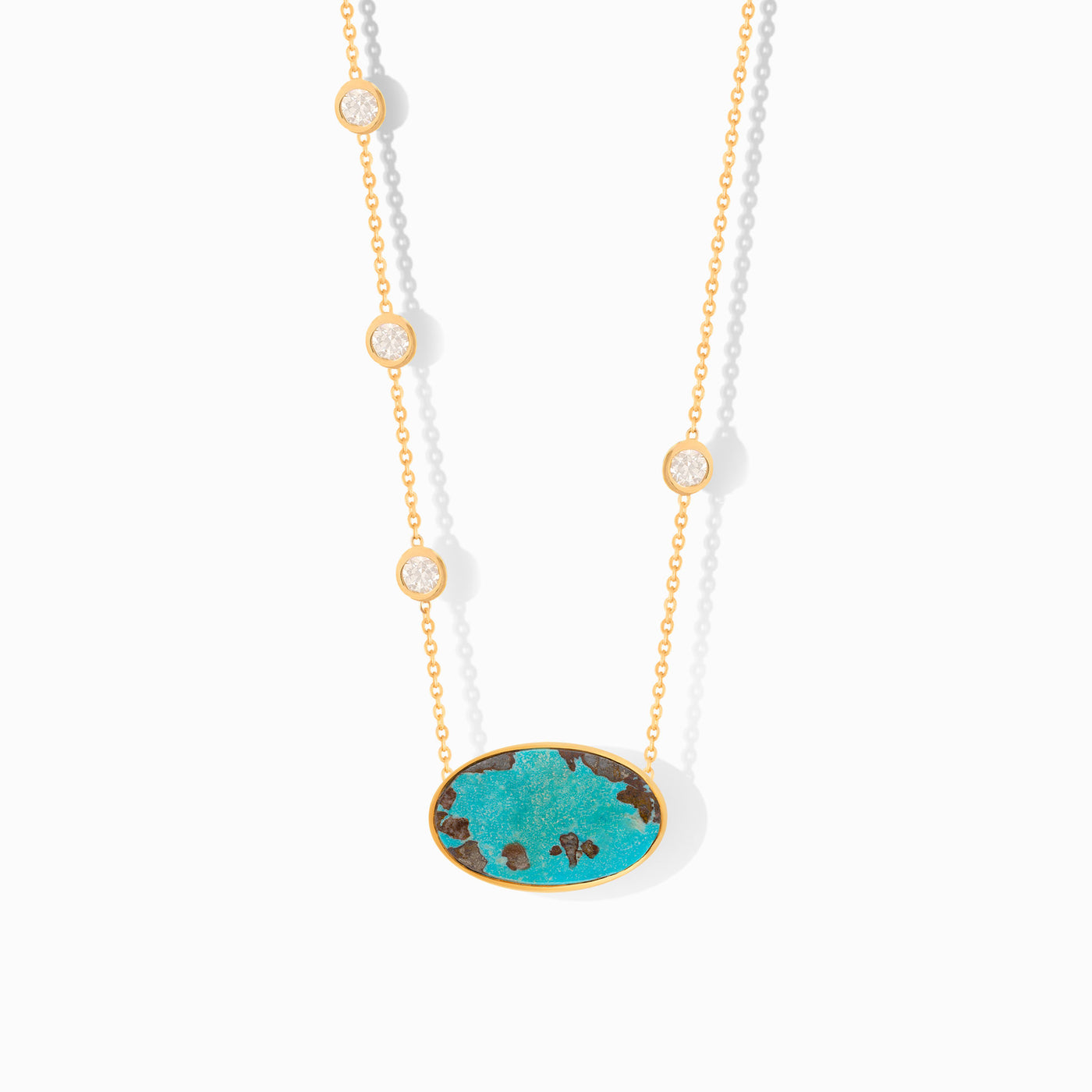 Triple Diamond Turquoise Necklace