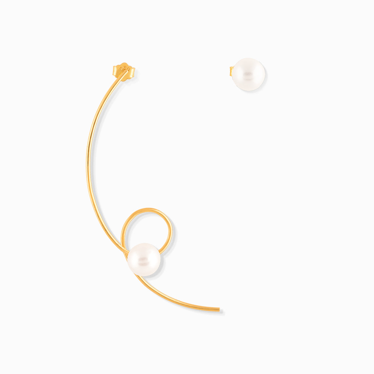 Asymmetrical Stud Pearl Earrings