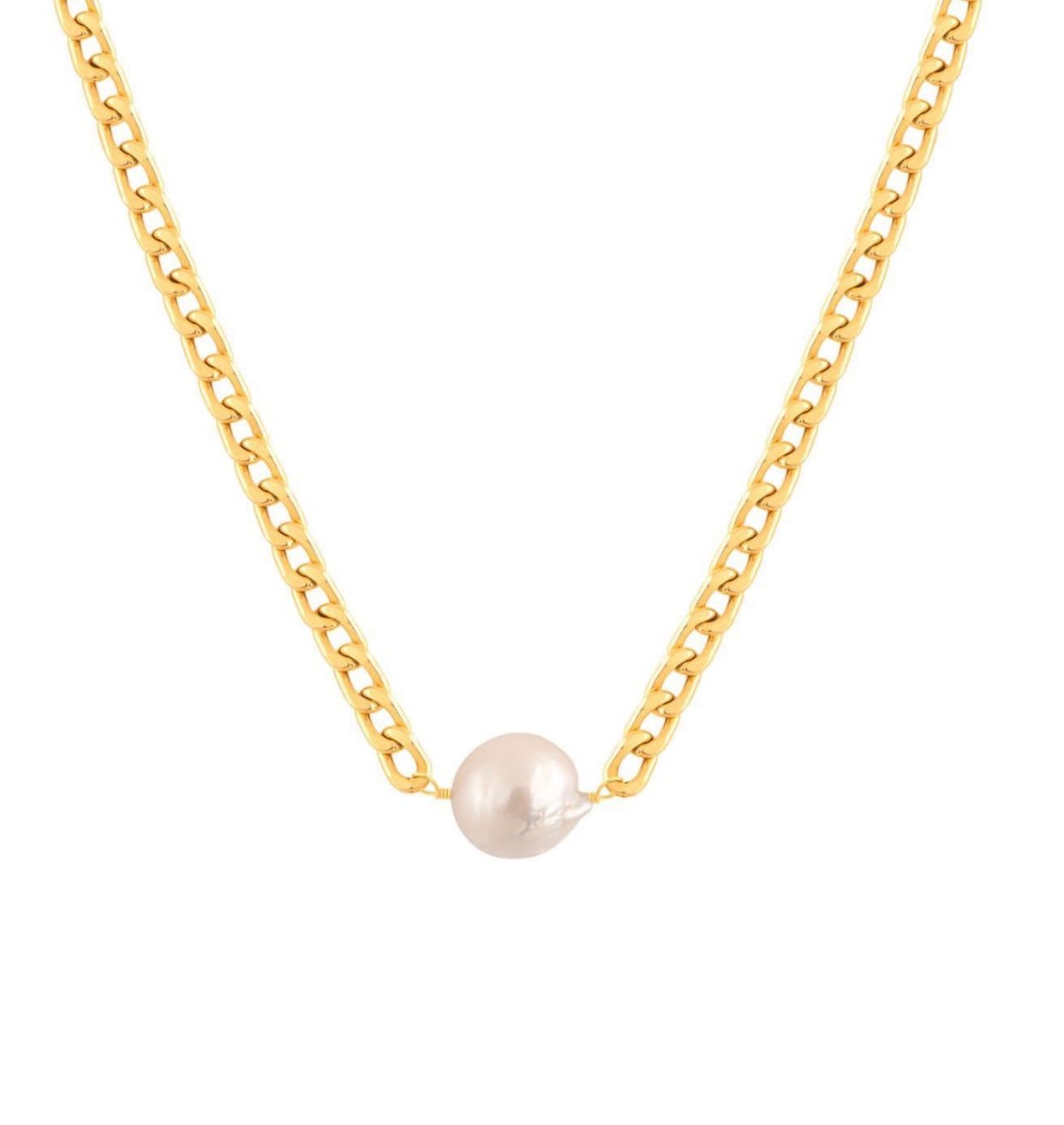 Chunky Pearl Chain Necklace