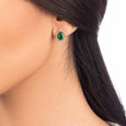 Pear Shaped Emerald Stud Earrings